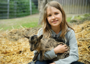 Bild von Mädchen mit Zicklein