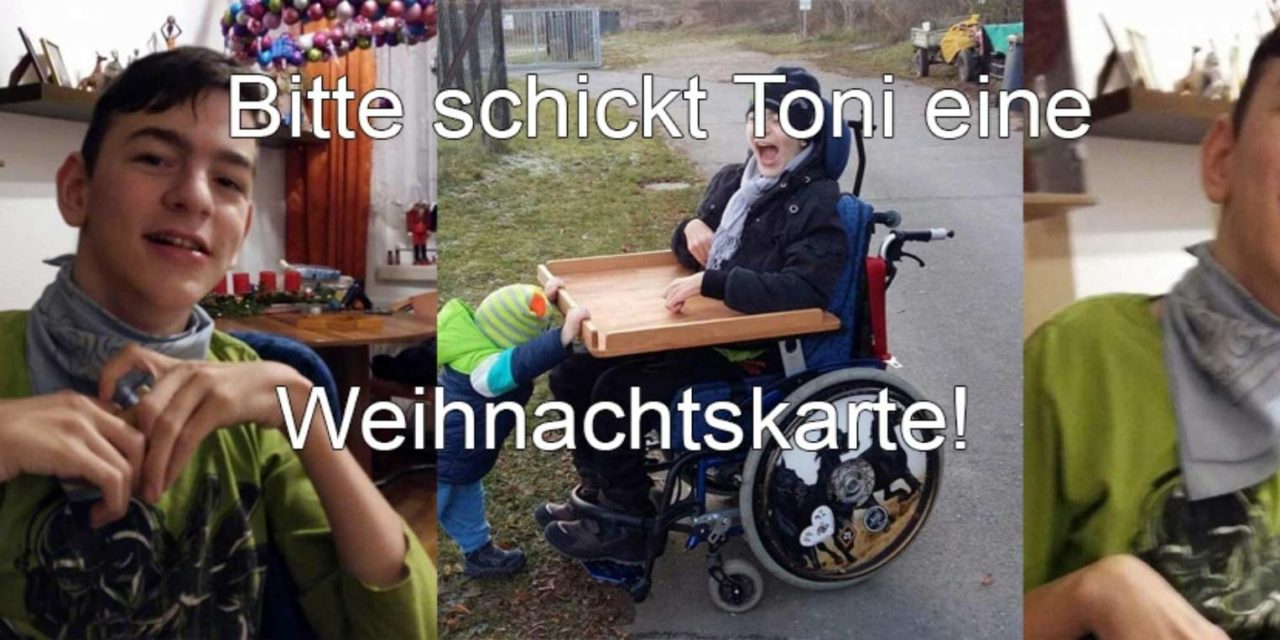 Weihnachtskartenaktion für Toni (1500 Karten und 100 Geschenke)