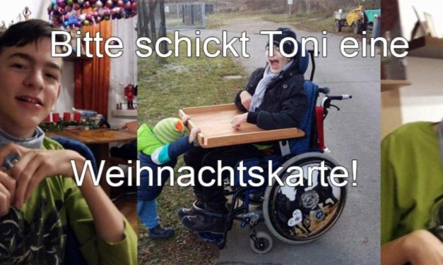 Weihnachtskartenaktion für Toni (1500 Karten und 100 Geschenke)